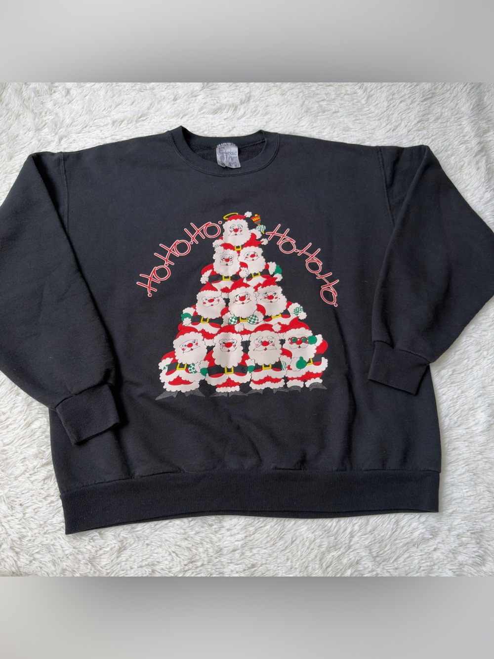 Vintage Crossbow Men's Black Holiday Santa Crewneck Sweatshirt